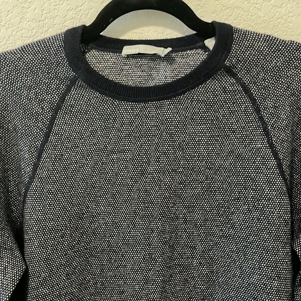 VINCE Men's Birdseye Raglan Wool/Cashmere Long-Sleeve Sweater, Size S - Picture 4 of 10